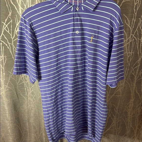 B Draddy The Players Men's Purple Striped Polo Shirt Size Large - Picture 1 of 10